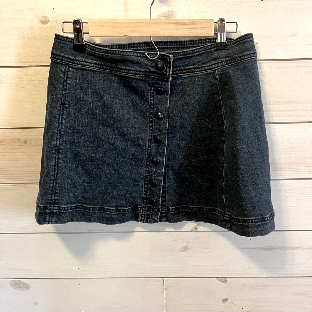 Free People Denim Mini Skirt Buttons Size 8